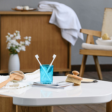 Стакан для ванной Moroshka Bright Colors настольный стекло бирюзовый (917-312-02)