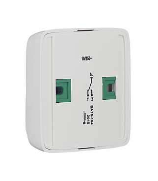 Переключатель Hegel Alfa одноклавишный накладной белый с подсветкой (ВА10-164)