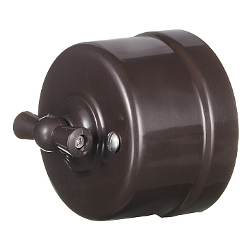 Выключатель Bironi Лизетта одноклавишный накладной коричневый ретро (B1-201-22)