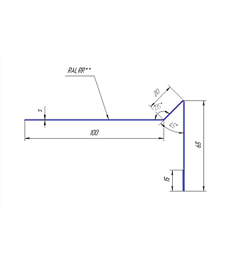 Планка торцевая для гибкой черепицы Grand Line 100х65 мм 2 м коричневая RAL 8017