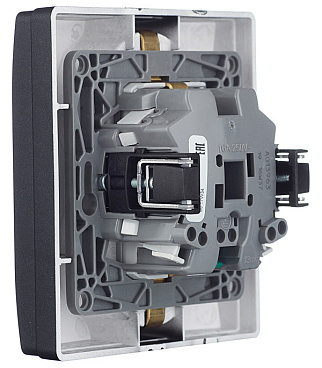 Розетка Legrand Etika встраиваемая антрацит со шторками (672633)