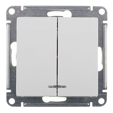 Выключатель Systeme Electric AtlasDesign двухклавишный встраиваемый белый с подсветкой (ATN000153)