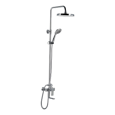 Душевая система Tokito Rain с верхним душем с лейкой со смесителем хром (TOK-RAI-1021)