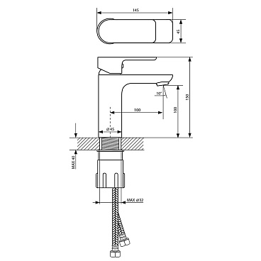 Смеситель для раковины Lavelly White Modern хром/белый однорычажный (623750)