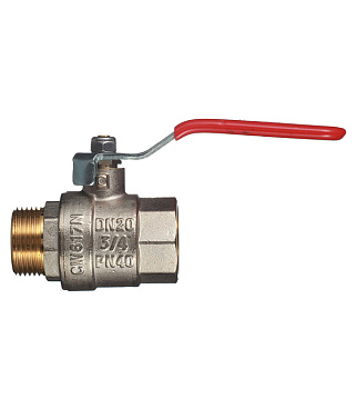 Кран шаровой латунный Valtec Base 3/4 ВР(г) х 3/4 НР(ш) ручка прямой (VT.215.N.05)