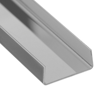 Профиль для плитки до 10 мм П-образный полированный нержавеющая сталь 2700х25х10 мм
