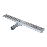 Лоток душевой Ore с гидрозатвором 500х60 мм d40 мм решетка из нержавеющей стали (Drain H2)