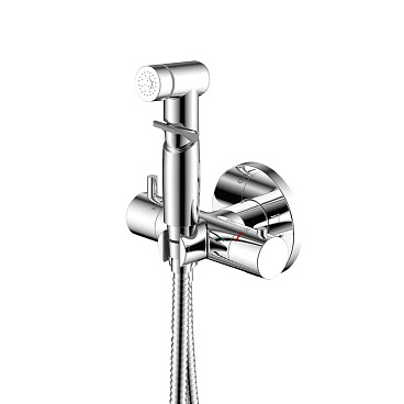 Смеситель с гигиеническим душем термостатический Rossinka Х хром (X25-58)