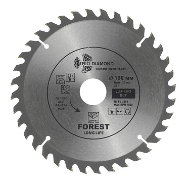 Диск пильный по дереву Trio-Diamond 190х30х1,6 мм 36 зубьев (FLL806)