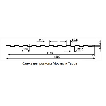 Профнастил С8 1,2х2 м 0,45 мм коричневый RAL 8017