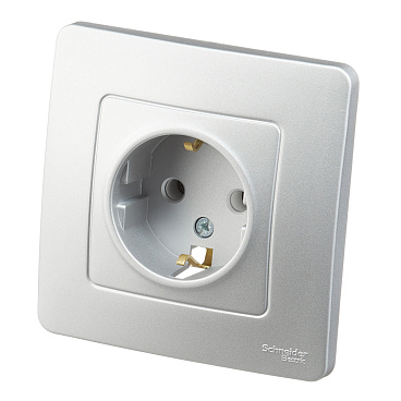 Розетка Systeme Electric Blanca встраиваемая алюминий (BLNRS001013)