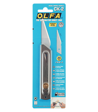Нож строительный Olfa 20 мм с трапециевидным выдвижным лезвием стальной корпус