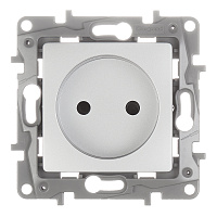 Розетка Legrand Etika встраиваемая алюминий со шторками (672434)