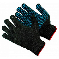 Перчатки х/б с ПВХ покрытием утепленные черные 9 (L)