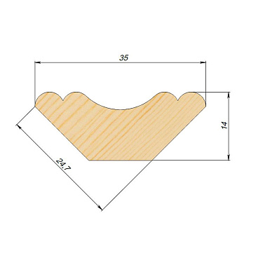 Плинтус 35х14х3000 мм сорт Экстра