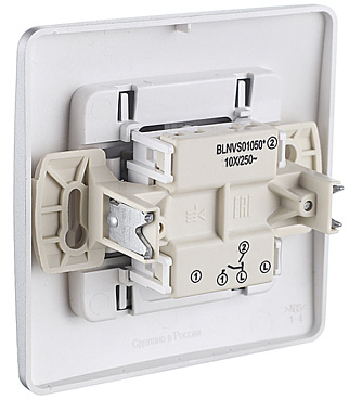 Выключатель Systeme Electric Blanca двухклавишный встраиваемый алюминий (BLNVS010503)