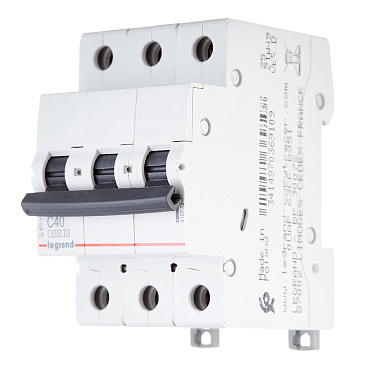 Автоматический выключатель модульный Legrand RX3 3P 40А тип C 4,5 кА 400 В (419712)