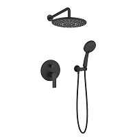 Душевая система Esko Classic встраиваемая с верхним душем с лейкой со смесителем черная (6in1 SB)