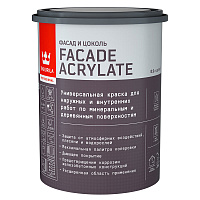 Краска фасадная Tikkurila/Tikkivala Facade Acrylate база C бесцветная 0,9 л