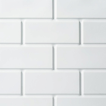 Панель ПВХ 600х600х6 мм eclectica офсет Grace белый кирпич 0,36 кв.м