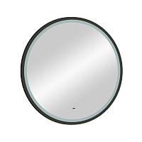 Зеркало с подсветкой круглое 80 см в раме черной бесконтактный сенсор Continent Bronx Black Led (ЗЛП5034)