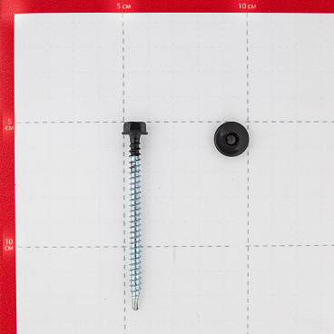 Саморезы кровельные с буром 70х4,8 мм металл-дерево графитовый серый RAL 7024 Daxmer (100 шт.)