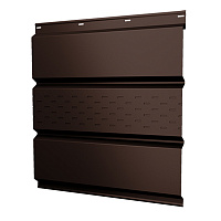 Софит металлический с центральной перфорацией Grand Line коричневый RAL 8017 2000х357х0,45 мм