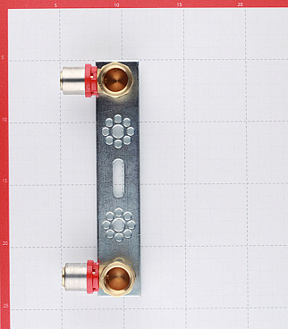 Планка монтажная Tiemme с двумя водорозетками 20(пресс) х 1/2 ВР(г)