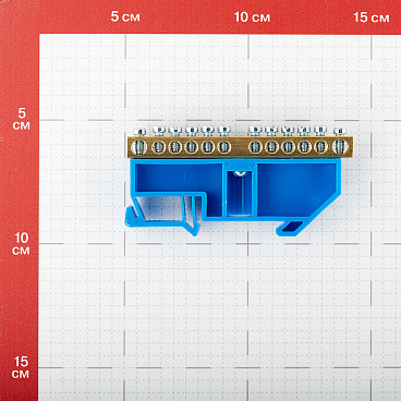 Шина нулевая на DIN-изоляторе EKF PROxima 6х9 мм 12 отверстий синяя (sn0-63-12-d-r)