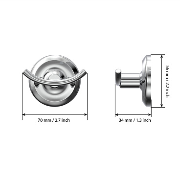 Крючок для ванной Fora Drop двойной на шуруп металл хром (FOR-DP053/6758)
