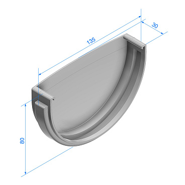 Заглушка желоба пластиковая d120 мм Docke Standard светло-коричневая RAL 8017