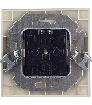 Розетка Simon 15 встраиваемая алюминий со шторками с крышкой (1590450-033)