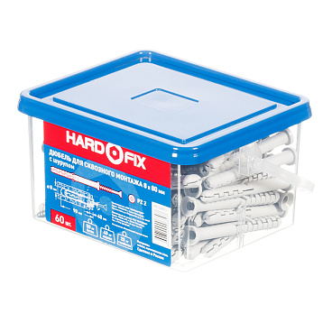 Дюбель распорный Hard-Fix PNDS 8x80 мм нейлон с шурупом для сквозного монтажа (60 шт.)