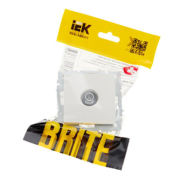 Розетка телевизионная IEK Brite РТВ11-0-БрБ встраиваемая белая (BR-A10-O-K01)