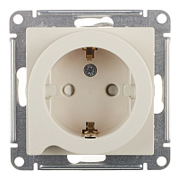 Розетка Systeme Electric AtlasDesign встраиваемая бежевая со шторками с выталкивателем (ATN000247)