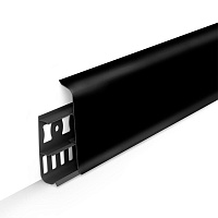 Плинтус ПВХ напольный Деконика 85 мм черный 2200 мм Г-профиль с кабель-каналом