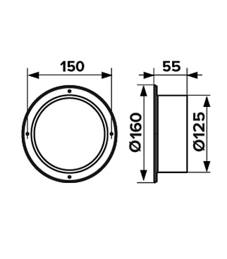 Фланец для круглых воздуховодов d125 мм Era пластиковый
