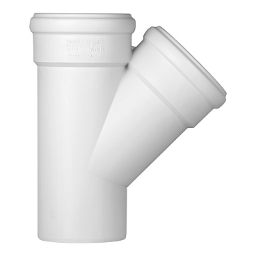 Тройник Ostendorf SKEA d110 мм 45° пластиковый бесшумный для внутренней канализации (335200)