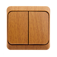 Выключатель Systeme Electric Этюд двухклавишный накладной бук (BA10-002T)