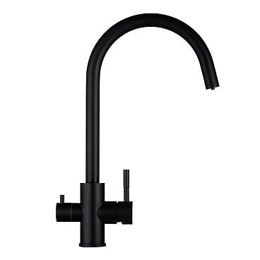 Смеситель для кухни Esko Kitchen черный с высоким изливом с подключением к фильтру однорычажный (K22 B)