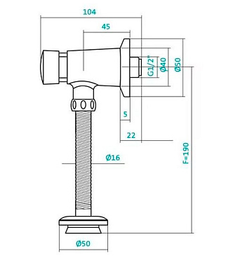 Кран для писсуара Santek Гала нажимной (1.WH30.2.089)