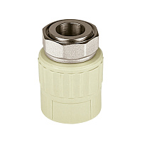 Муфта полипропиленовая Valfex с накидной гайкой 20 мм х 3/4 ВР(г) серая (10139120Г)