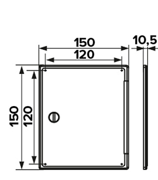 Люк ревизионный пластиковый 150х150 мм накладной