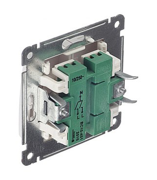 Выключатель Hegel Master двухклавишный встраиваемый белый (ВС10-451)