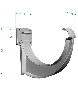 Кронштейн желоба Docke Lux пластиковый d140 мм шоколад RAL 8019
