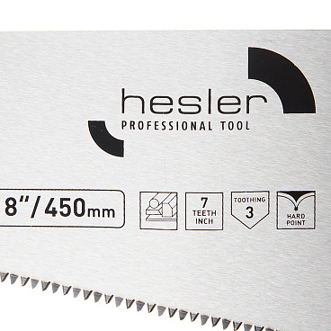 Ножовка по дереву Hesler 450 мм 7 зуб/дюйм крупный зуб