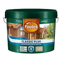 Антисептик Пинотекс/Omnitex Classic Plus 3 в 1 декоративный для дерева скандинавский серый 9 л