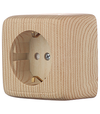 Розетка Hegel Alfa накладная сосна со шторками (РА16-114-02)