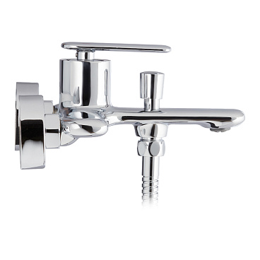 Смеситель для ванны Lavelly Vertex хром однорычажный с коротким изливом с лейкой (673102)