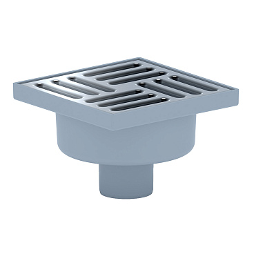 Трап душевой вертикальный АНИ пласт с гидрозатвором 150х150 мм d50 мм решетка из нержавеющей стали (TA5212)